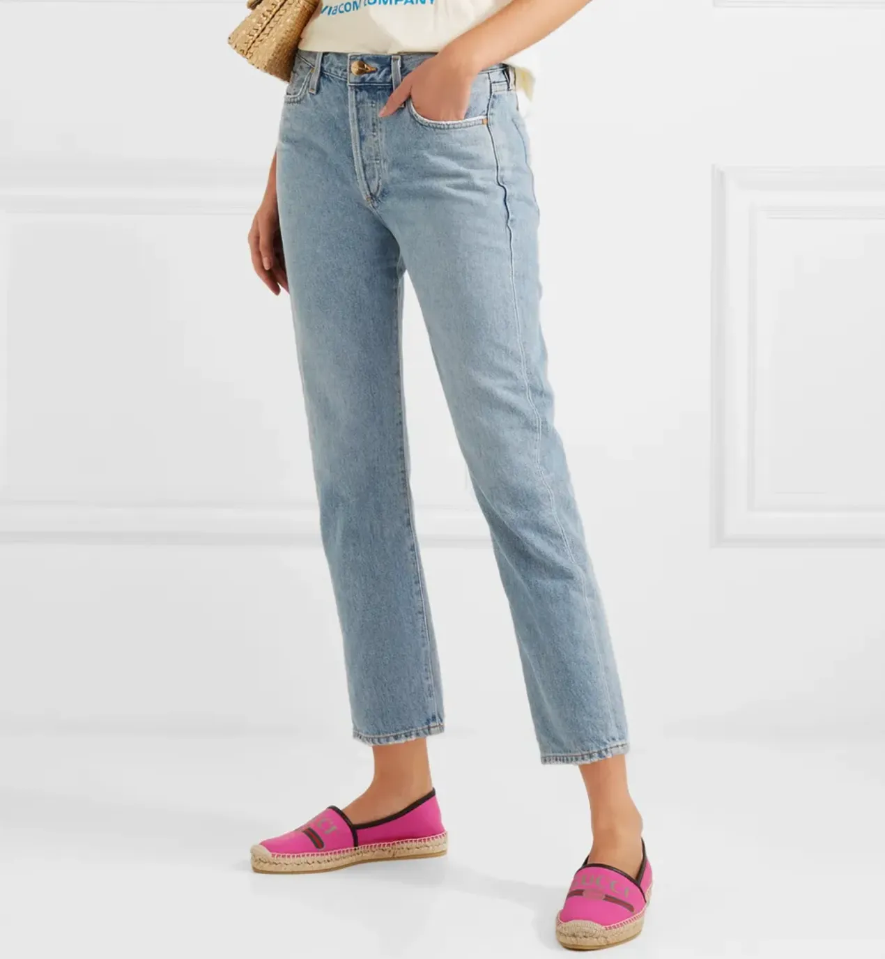 Gucci Printed Canvas Espadrille Flats in Fuchsia