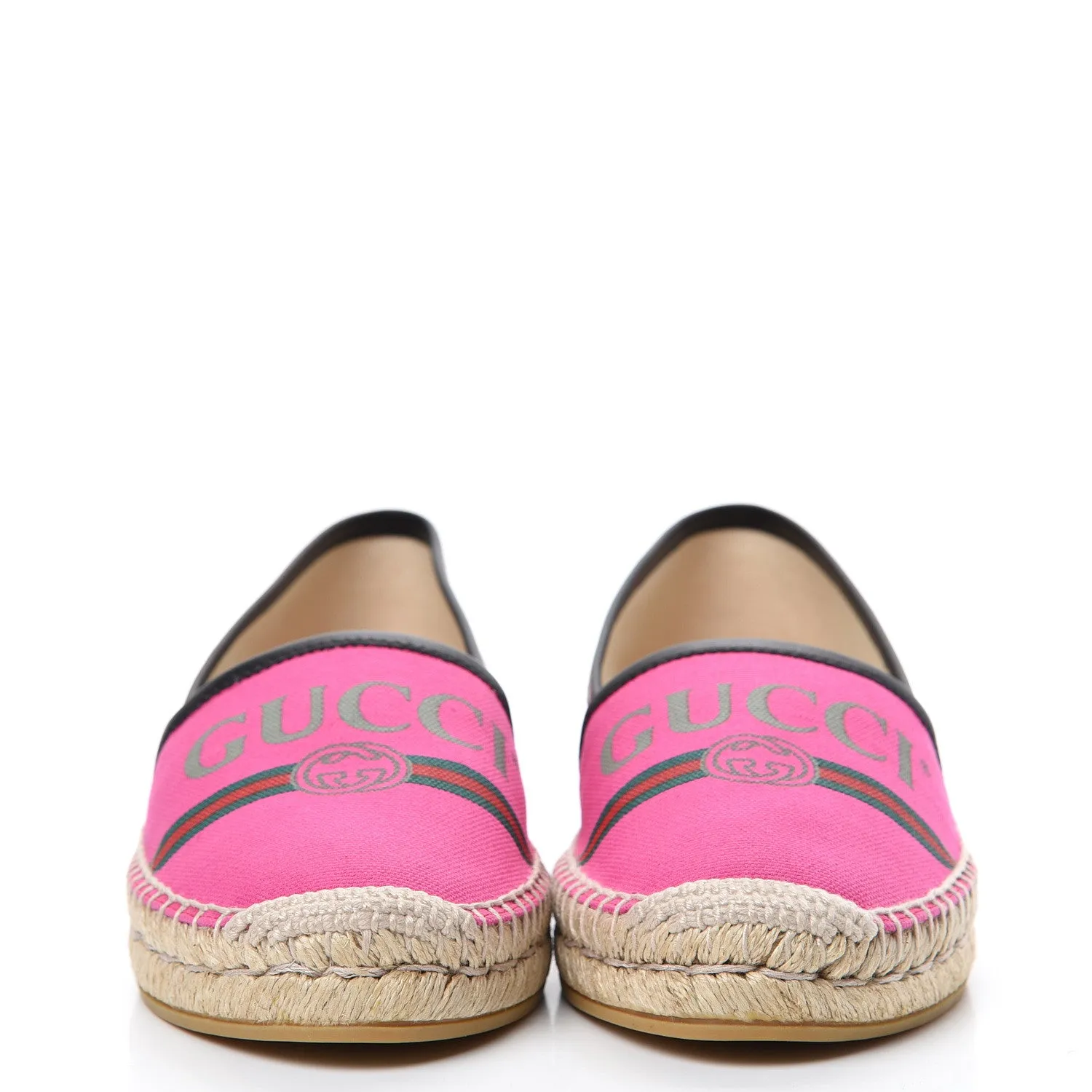 Gucci Printed Canvas Espadrille Flats in Fuchsia