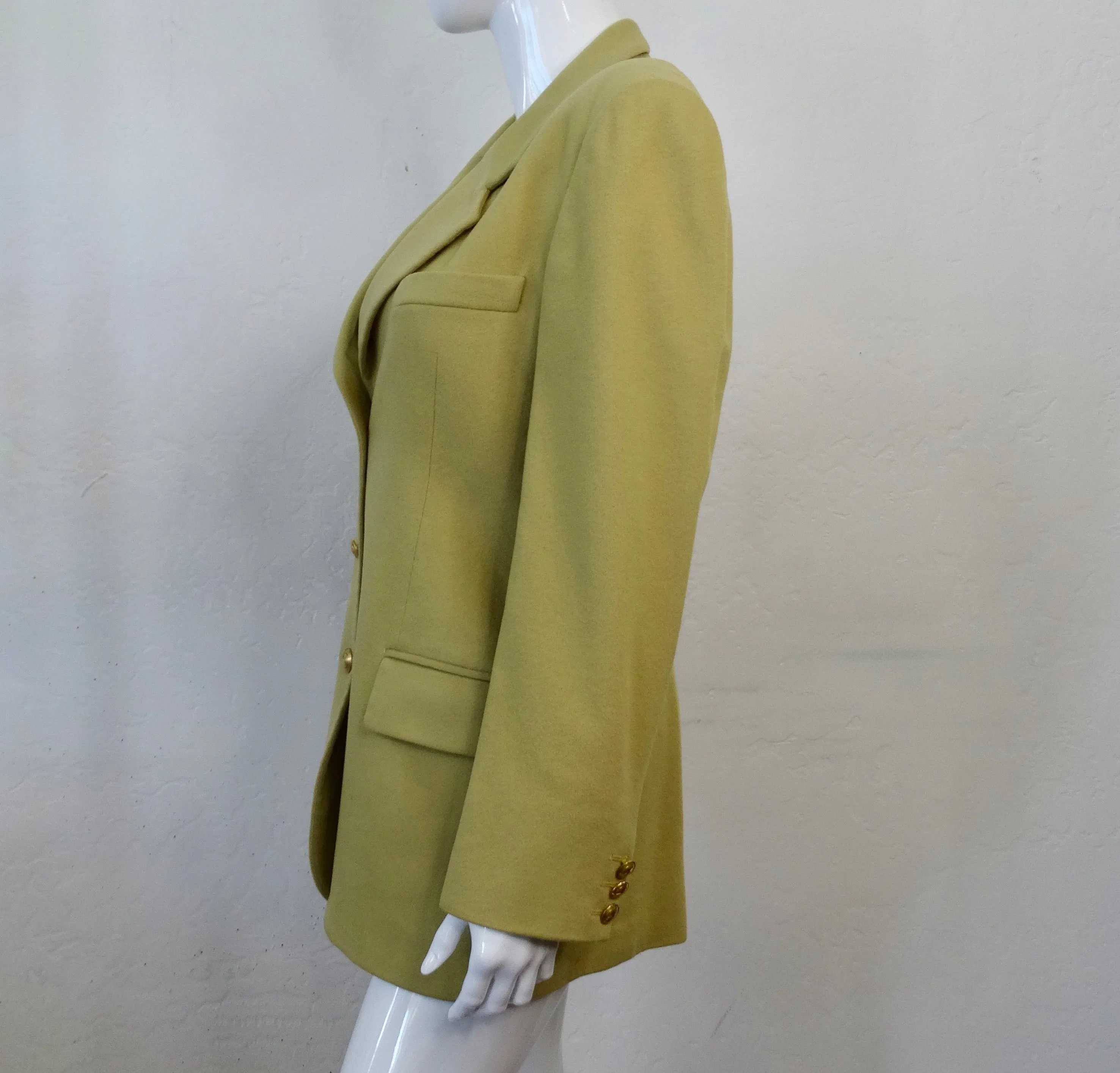 Gucci Sage Green Cashmere Blazer