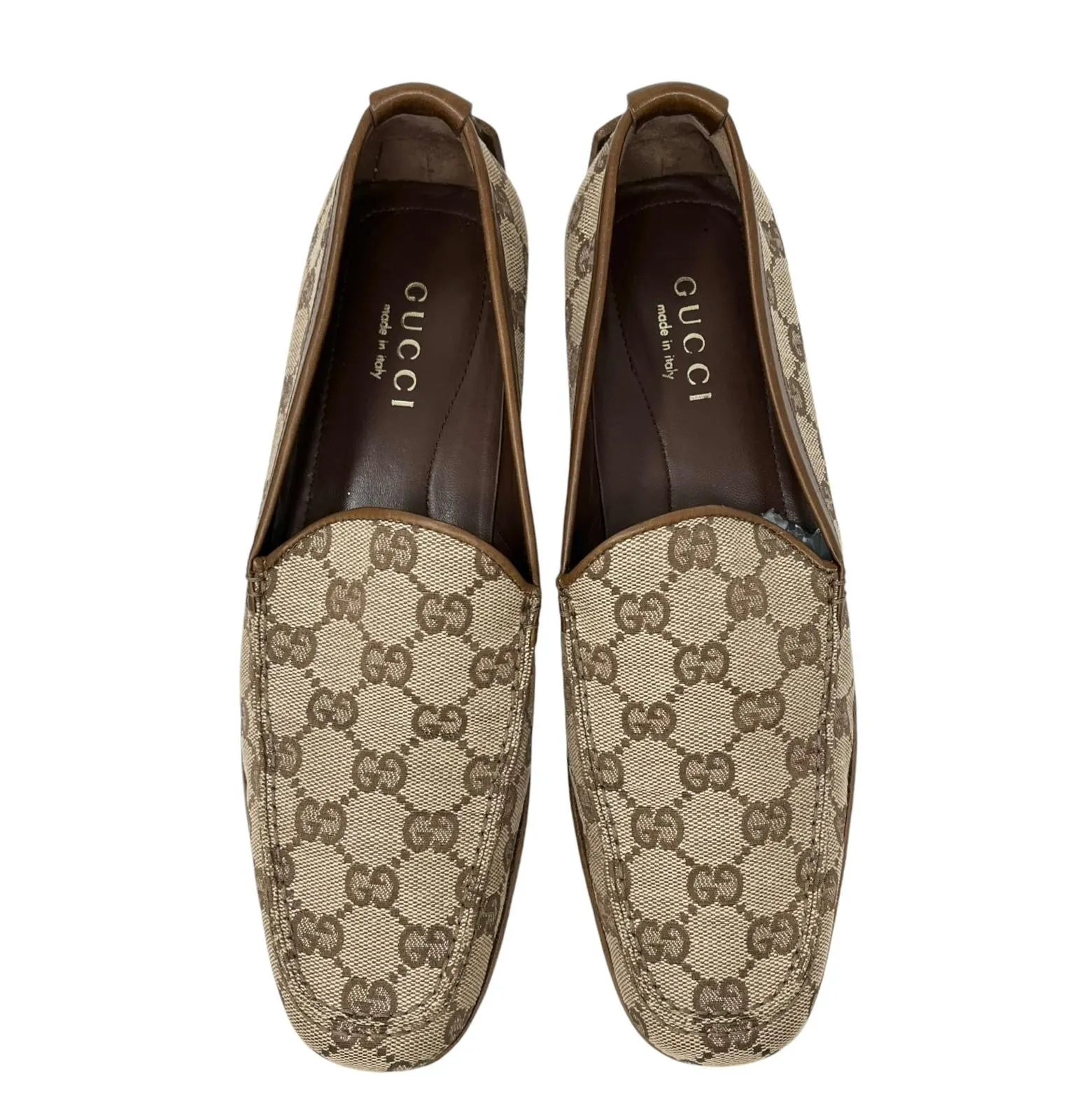 Gucci Tan Logo Loafers