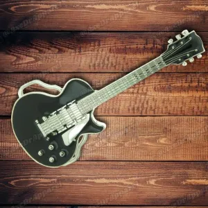 Guitar Belt Buckle Black Enamel / Les Paul Guitar Belt Buckle