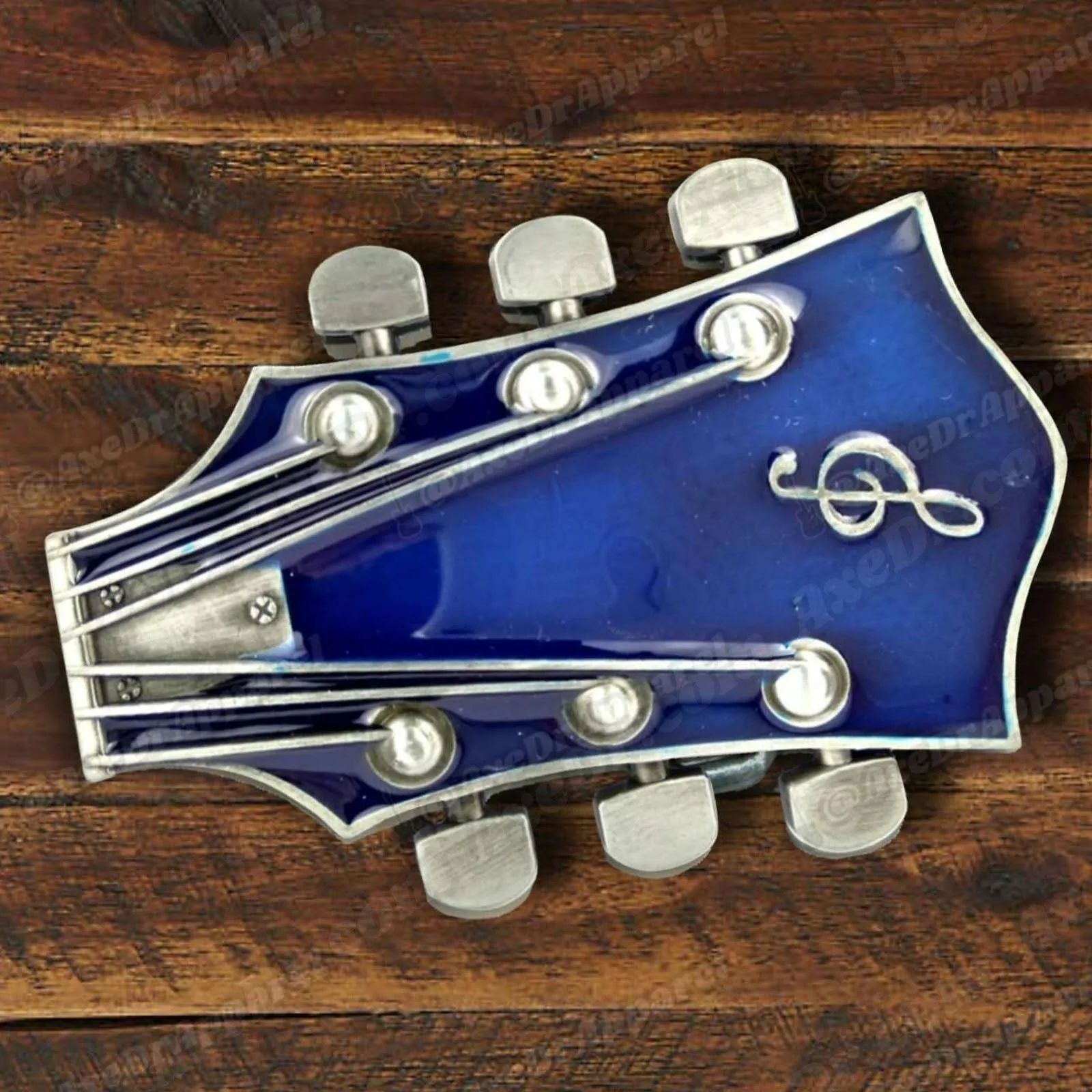 Guitar Belt Buckle Blue / Guitar Headstock Belt Buckle