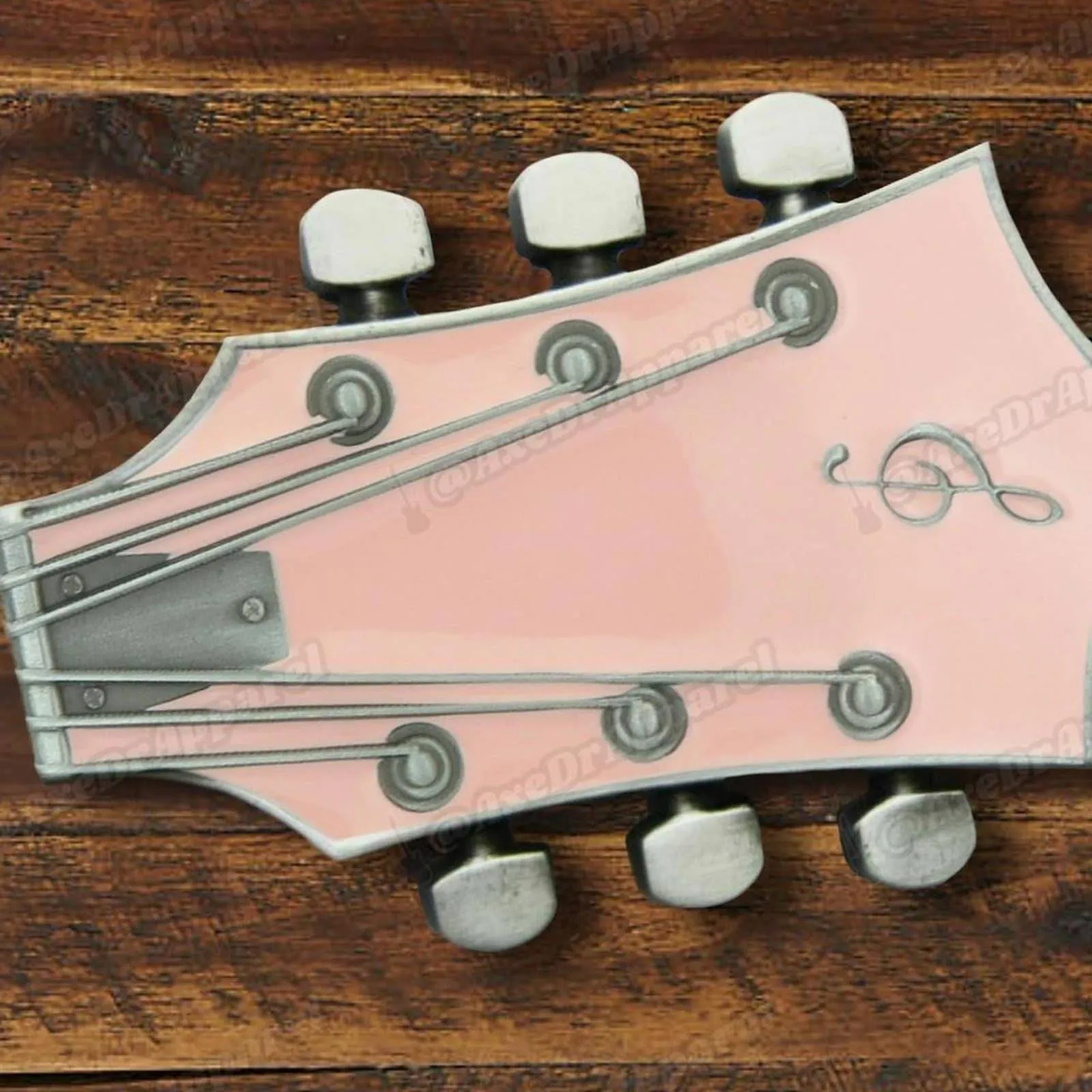 Guitar Belt Buckle Pink / Guitar Headstock Belt Buckle