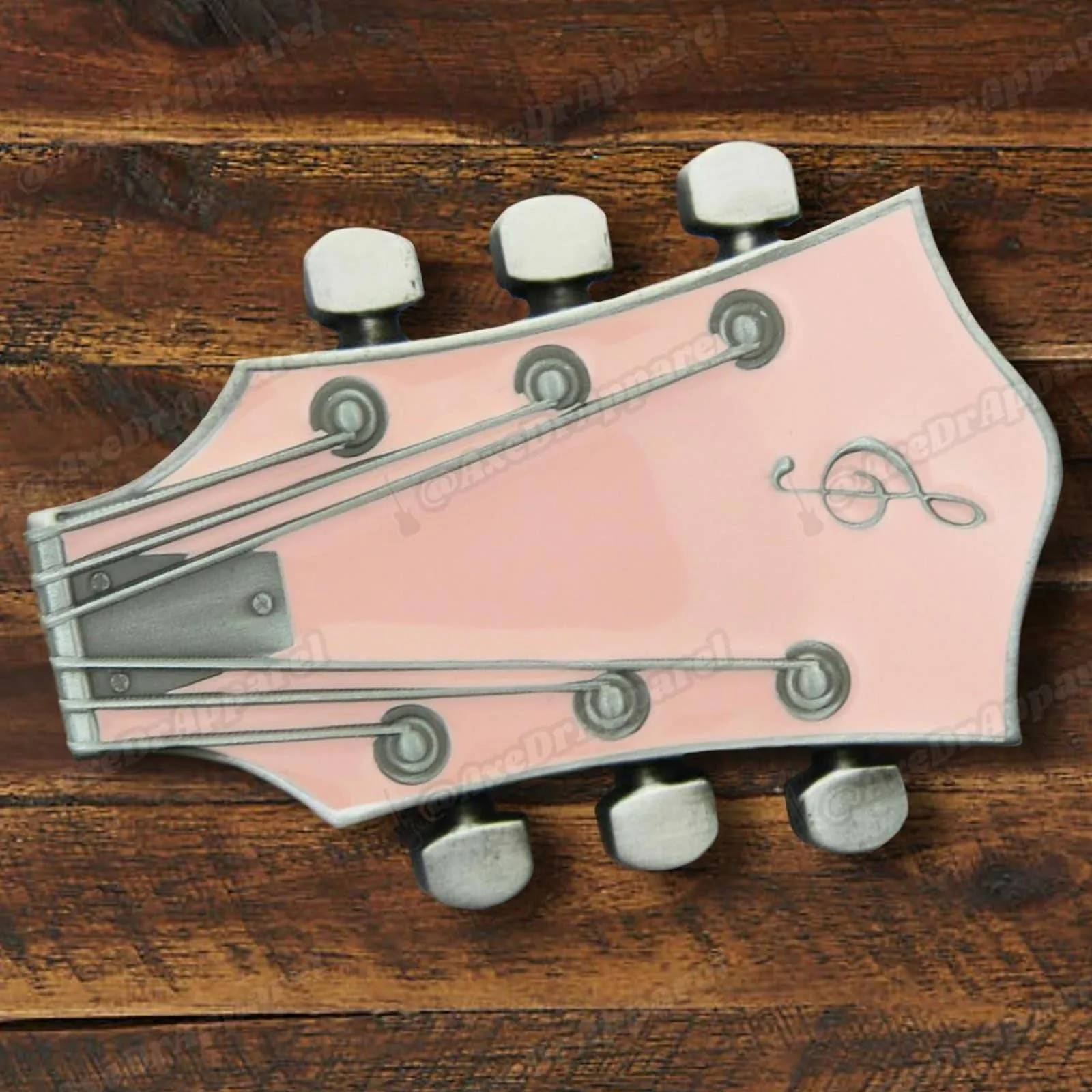 Guitar Belt Buckle Pink / Guitar Headstock Belt Buckle