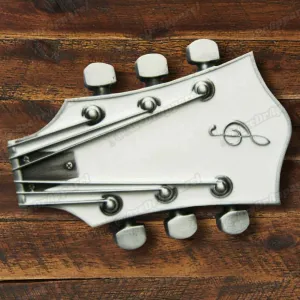 Guitar Belt Buckle White / Guitar Headstock Belt Buckle