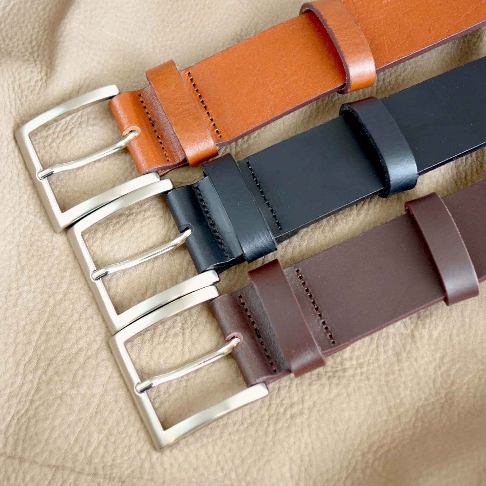 Handmade Leather Belts - Brown