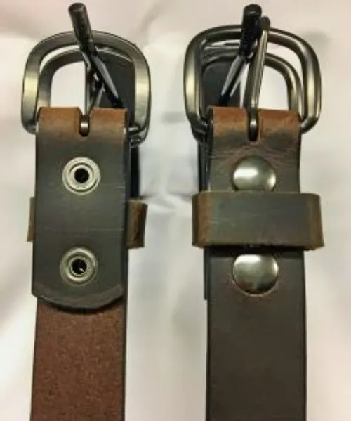 Handmade Men's Solid Leather Belt - 1 Inch, Sizes 50-58