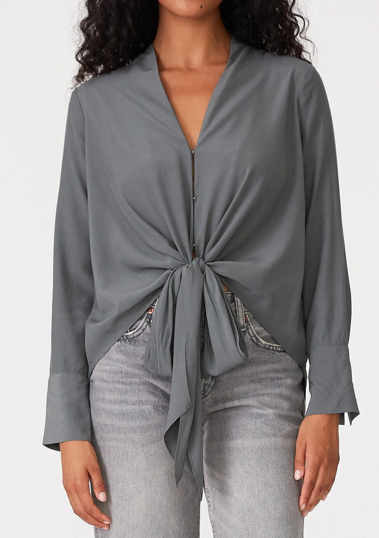 Happy Hour Tie Front Blouse