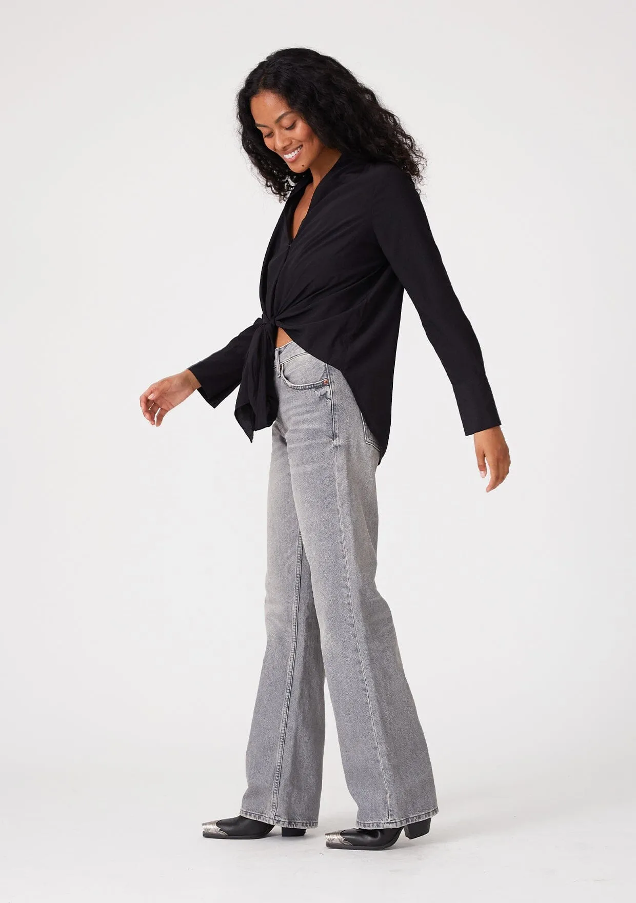 Happy Hour Tie Front Blouse