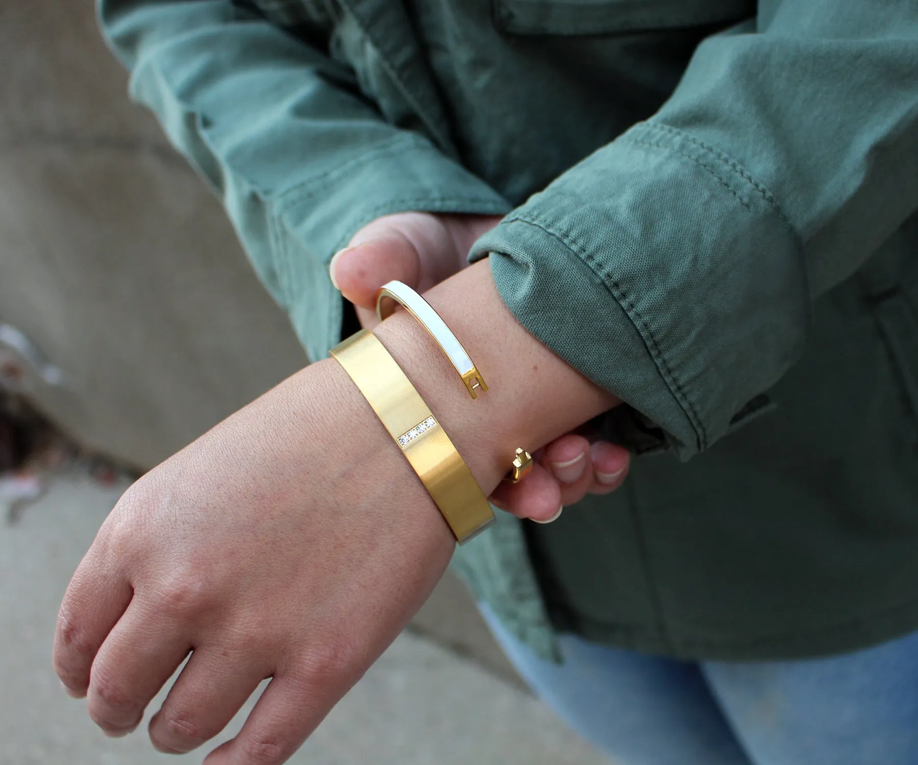 Harmony Pave Gold Bangle Bracelet