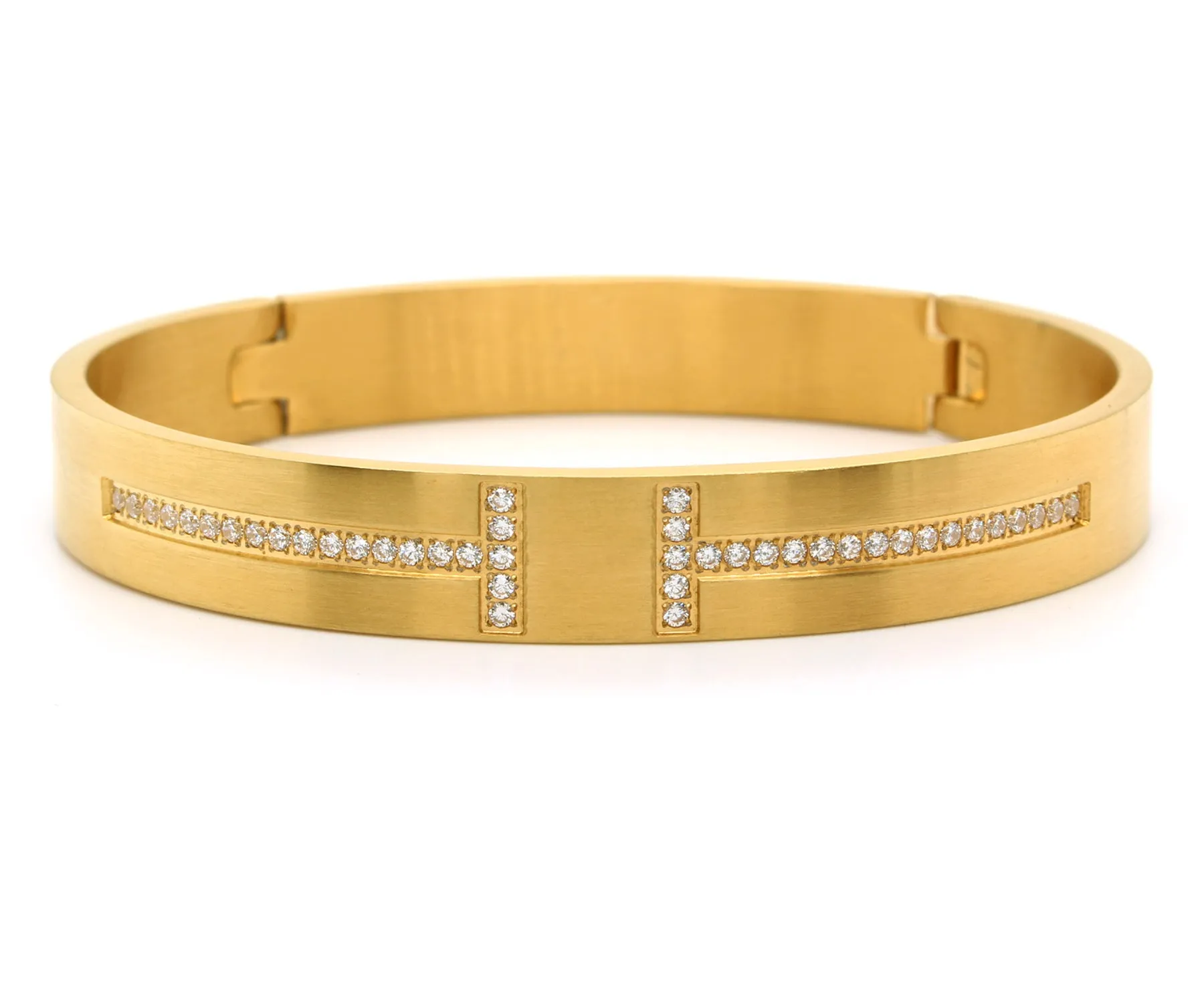 Harmony Pave Gold Bangle Bracelet