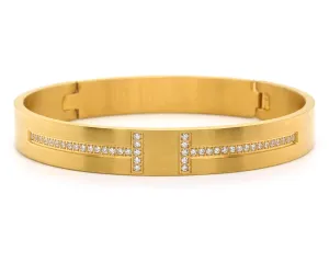 Harmony Pave Gold Bangle Bracelet