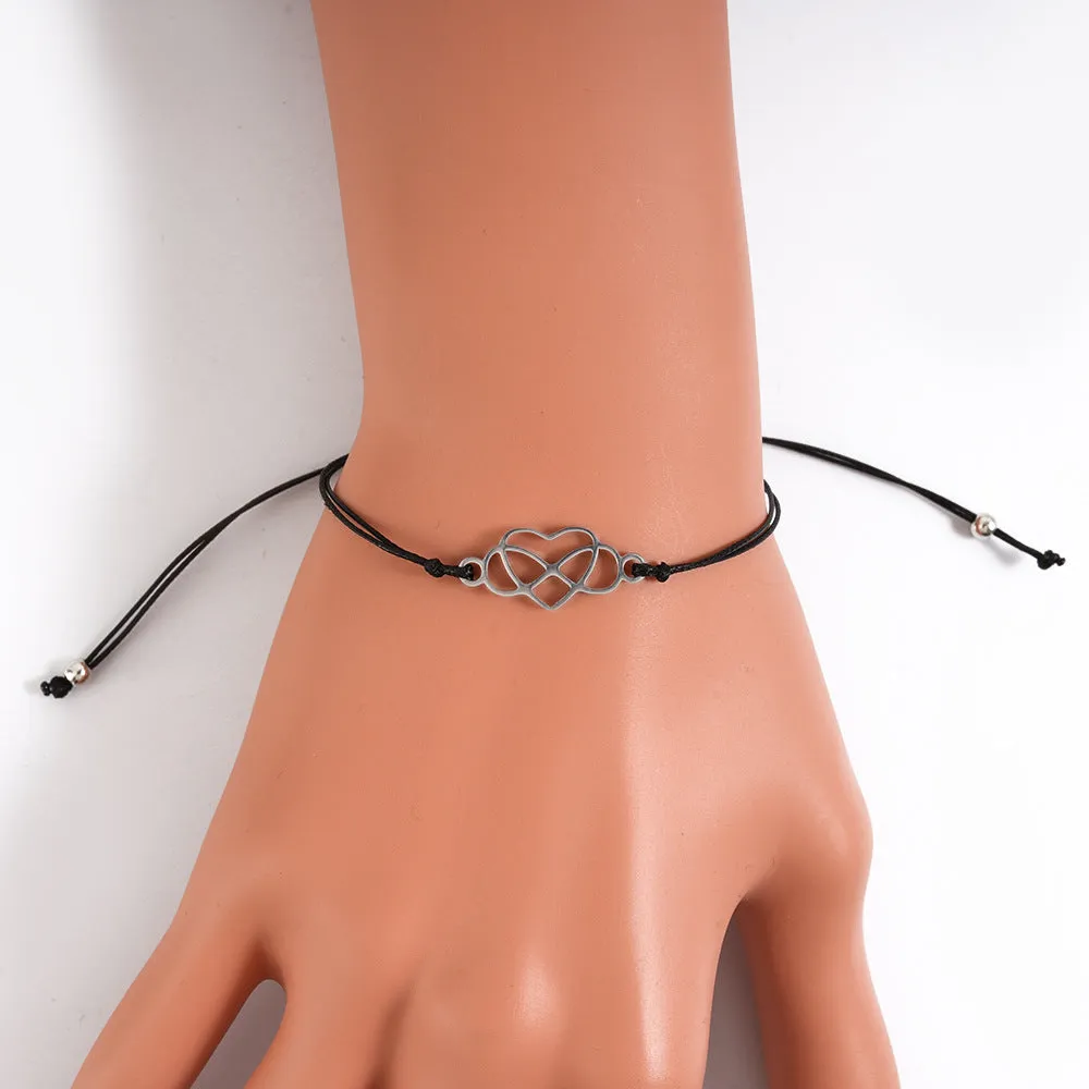 Heart Infinity Charm Bracelets For Women Men Handmade Boho Friendship Bracelets Couple Jewelry Gift