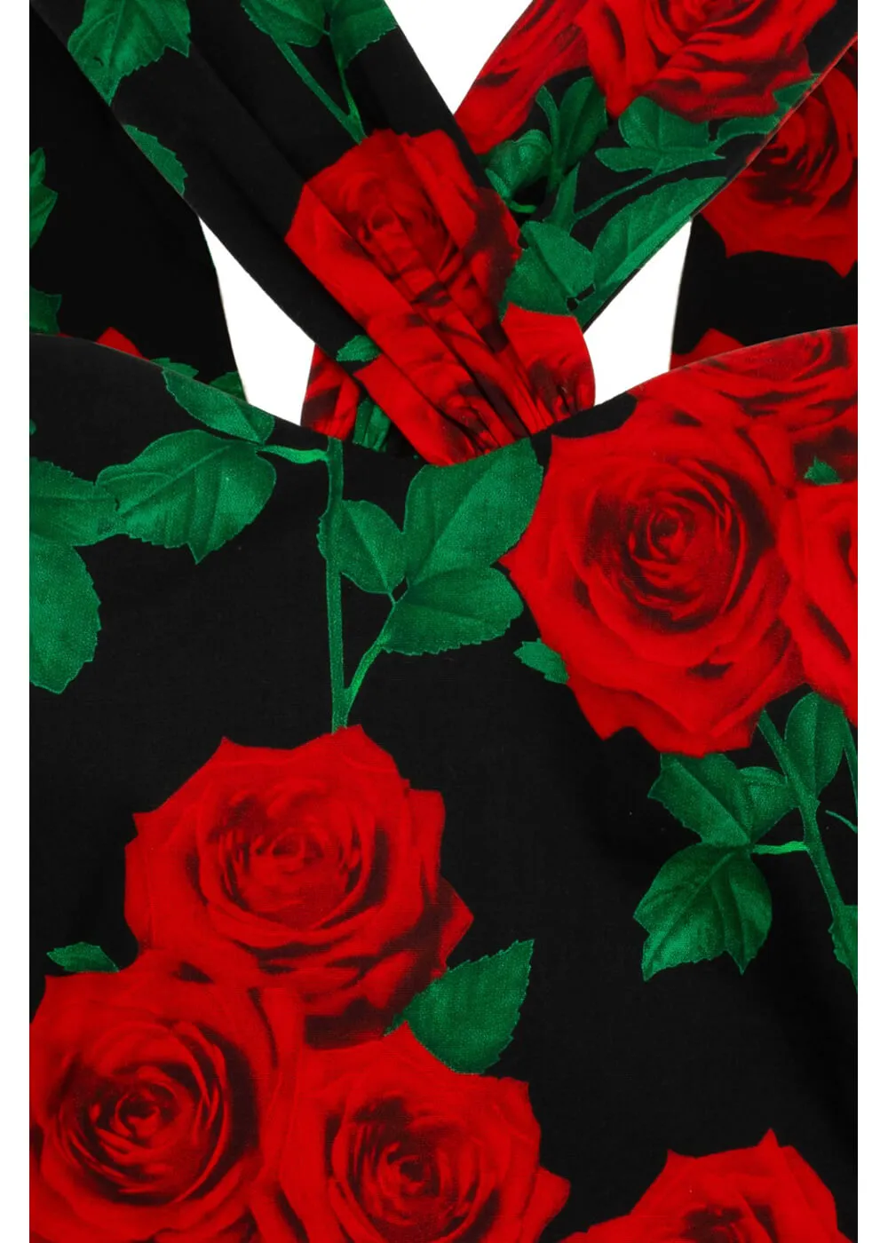 Hell Bunny Dolce Vita Roses 50's Top Black