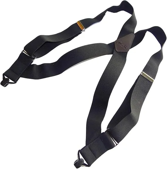 Holdup Hip-clip Style 2" Wide Trucker Suspenders with USA Patented No-slip® Clips