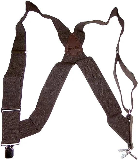 Holdup Hip-clip Style 2" Wide Trucker Suspenders with USA Patented No-slip® Clips