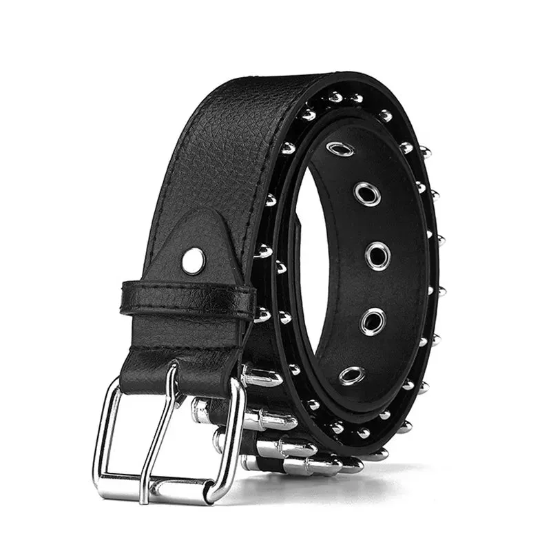 Hollow Decoration Leather Studded Belt