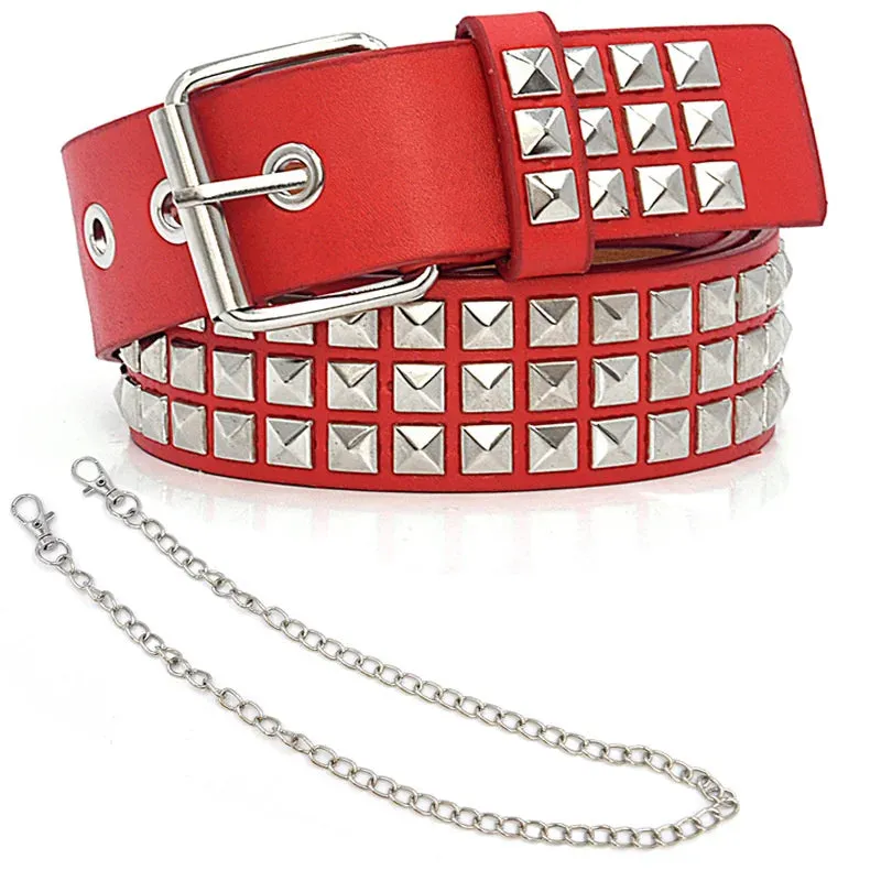 Hollow Decoration Leather Studded Belt