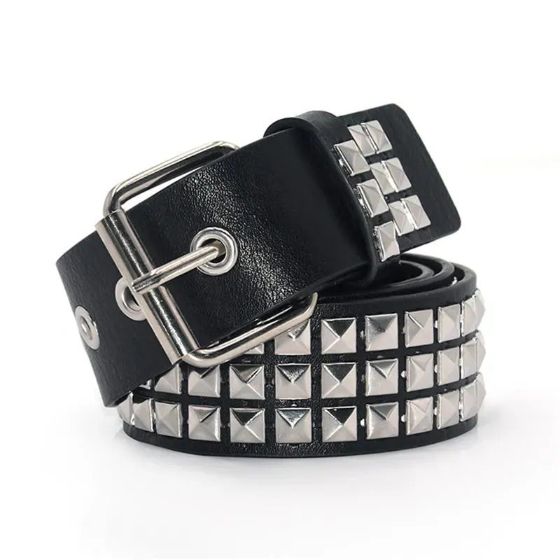 Hollow Decoration Leather Studded Belt