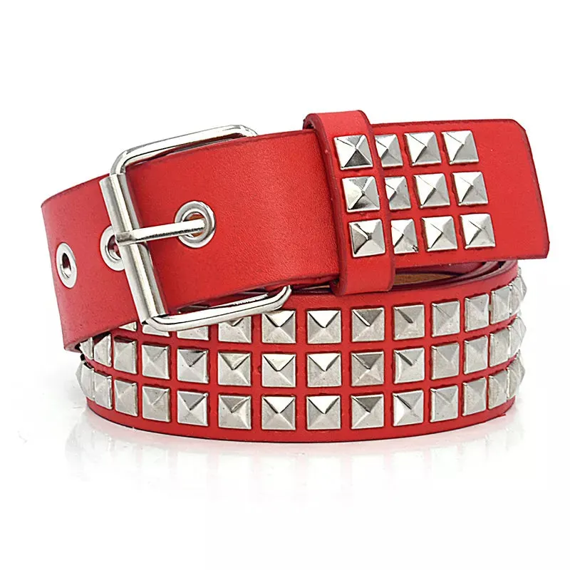 Hollow Decoration Leather Studded Belt