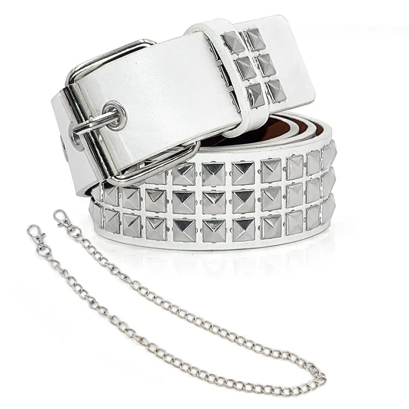 Hollow Decoration Leather Studded Belt