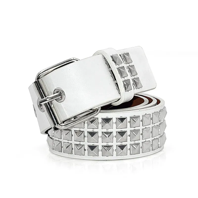 Hollow Decoration Leather Studded Belt