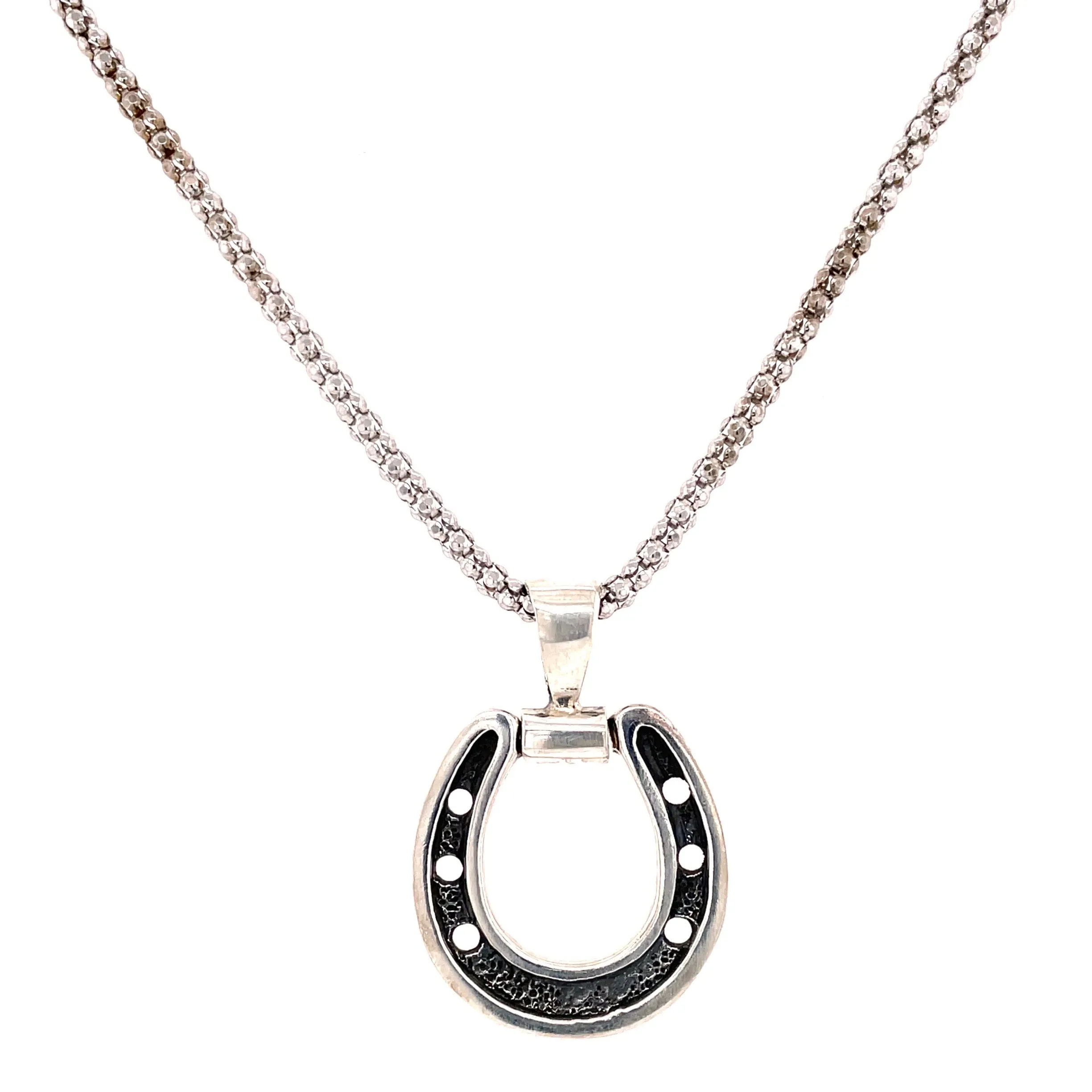 Horseshoe Necklace With Oxidized Finish