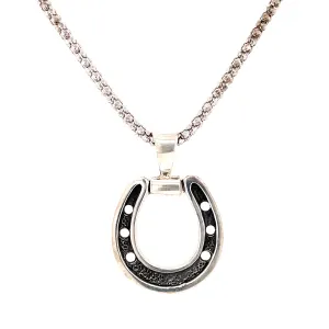 Horseshoe Necklace With Oxidized Finish
