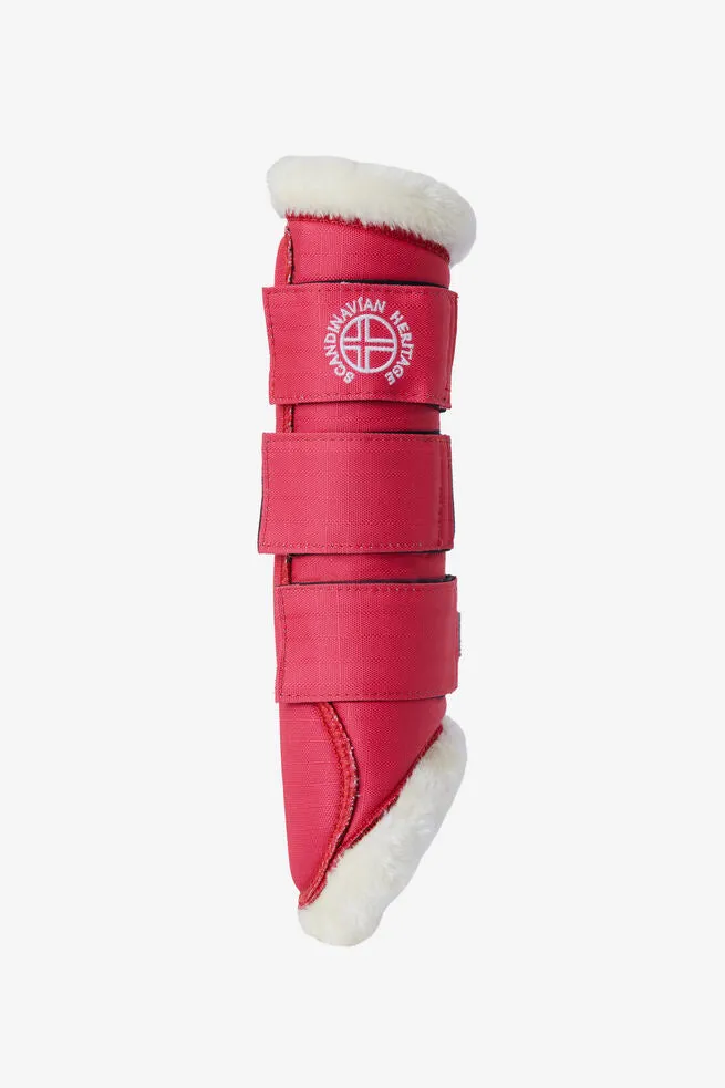 Horze Oslo Faux Fur Brushing Boots Rouge Red