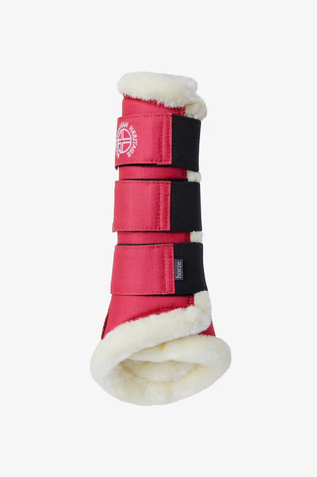 Horze Oslo Faux Fur Brushing Boots Rouge Red