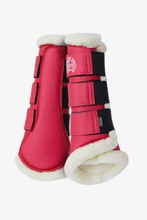 Horze Oslo Faux Fur Brushing Boots Rouge Red