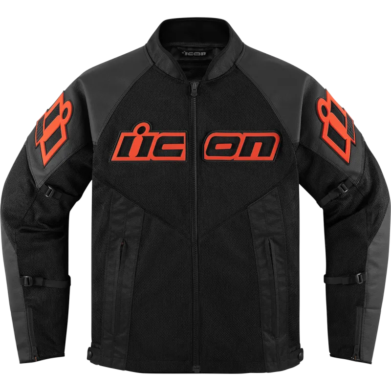 Icon Mesh F Mens Motorcycle Leather Jacket