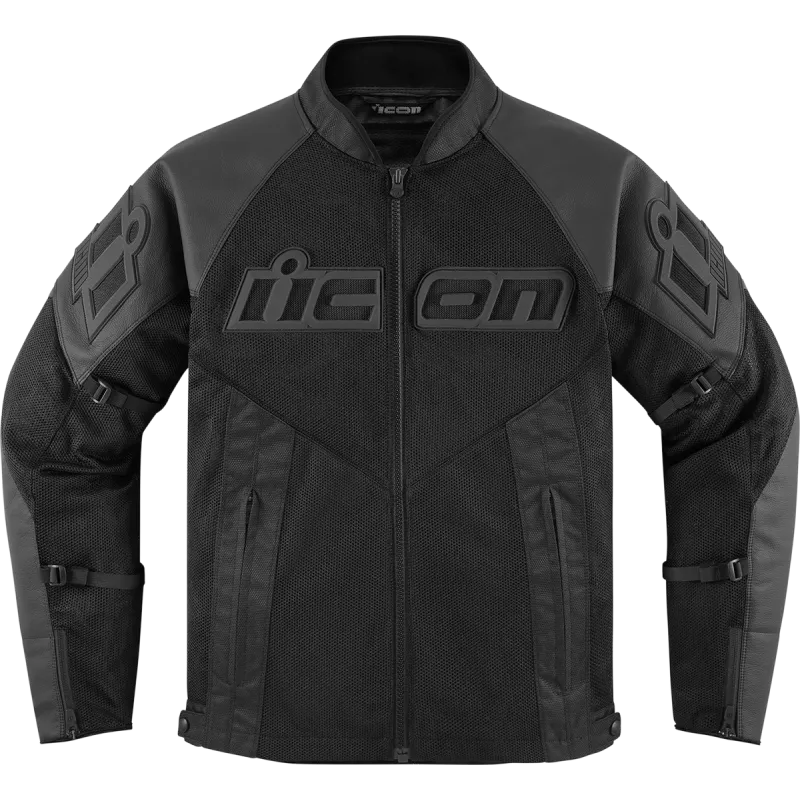 Icon Mesh F Mens Motorcycle Leather Jacket