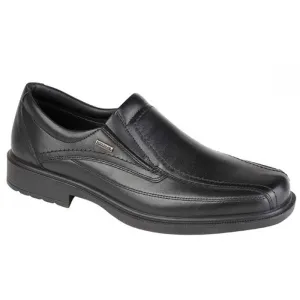 IMAC DANNY Mens Leather Slip On Loafers Black