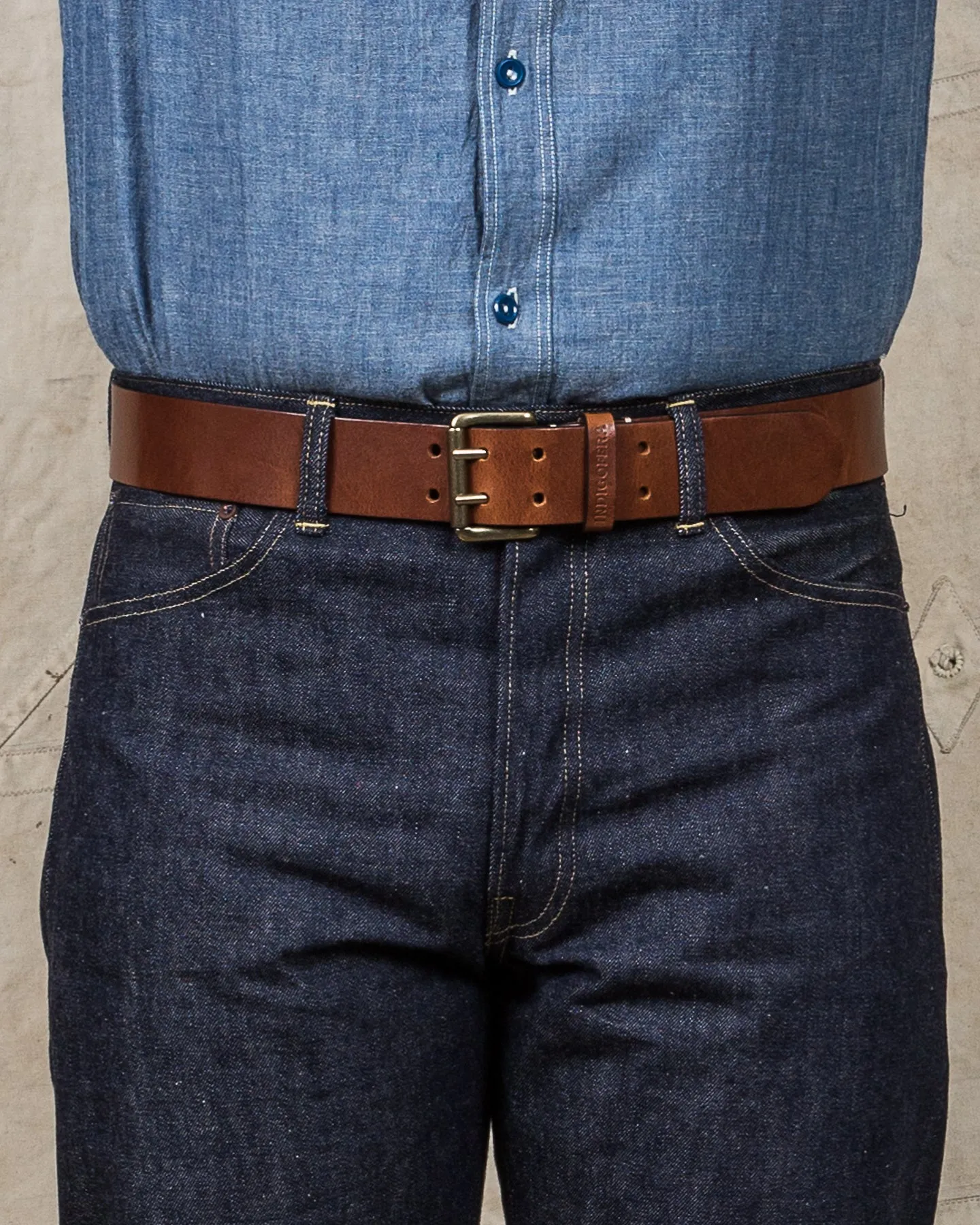 Indigofera Danko Two Prong Leather Belt Brown