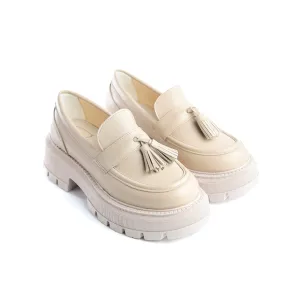 Ivory Tassel Loafers