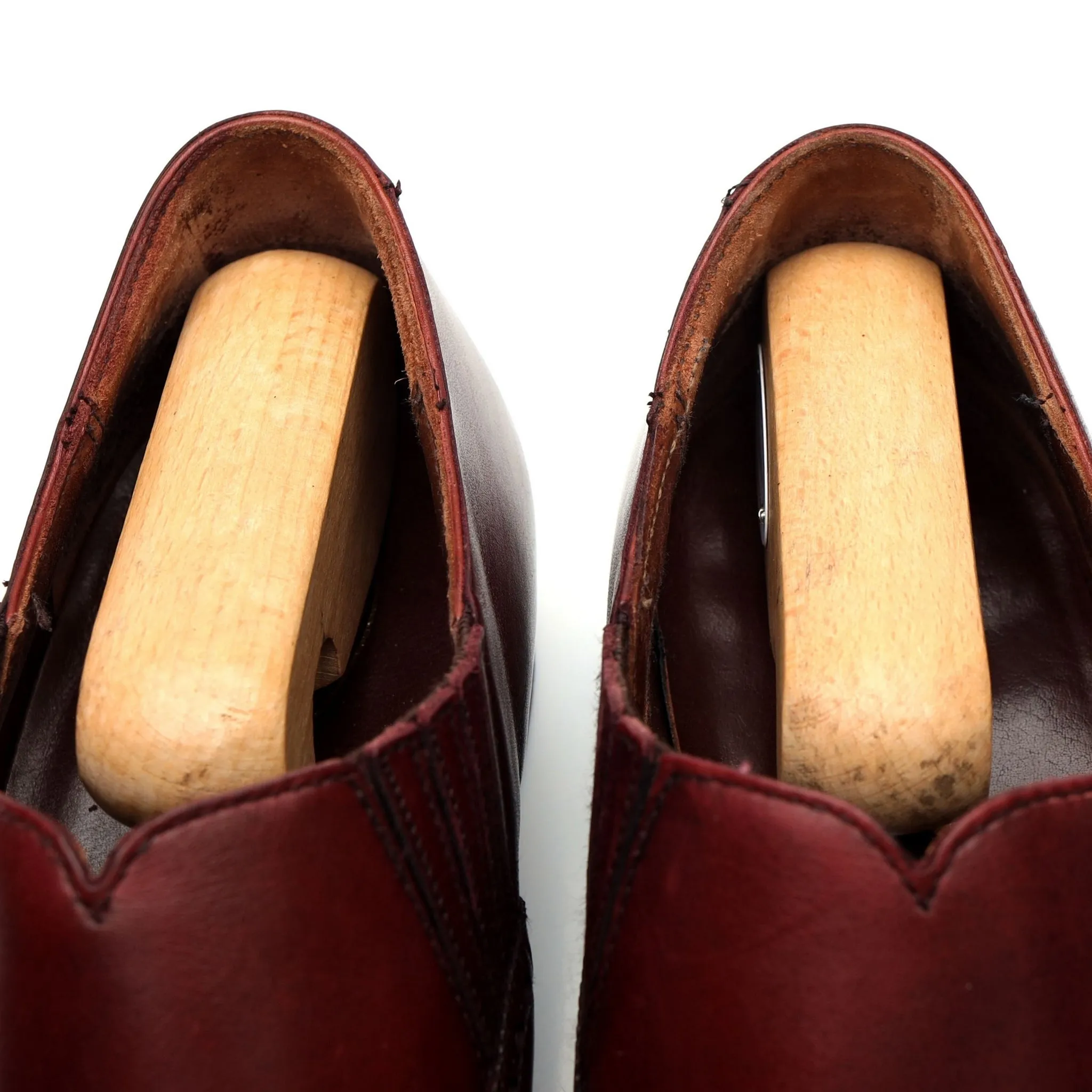 'Jack' Burgundy Leather Lazyman Slip On Loafers UK 7 E