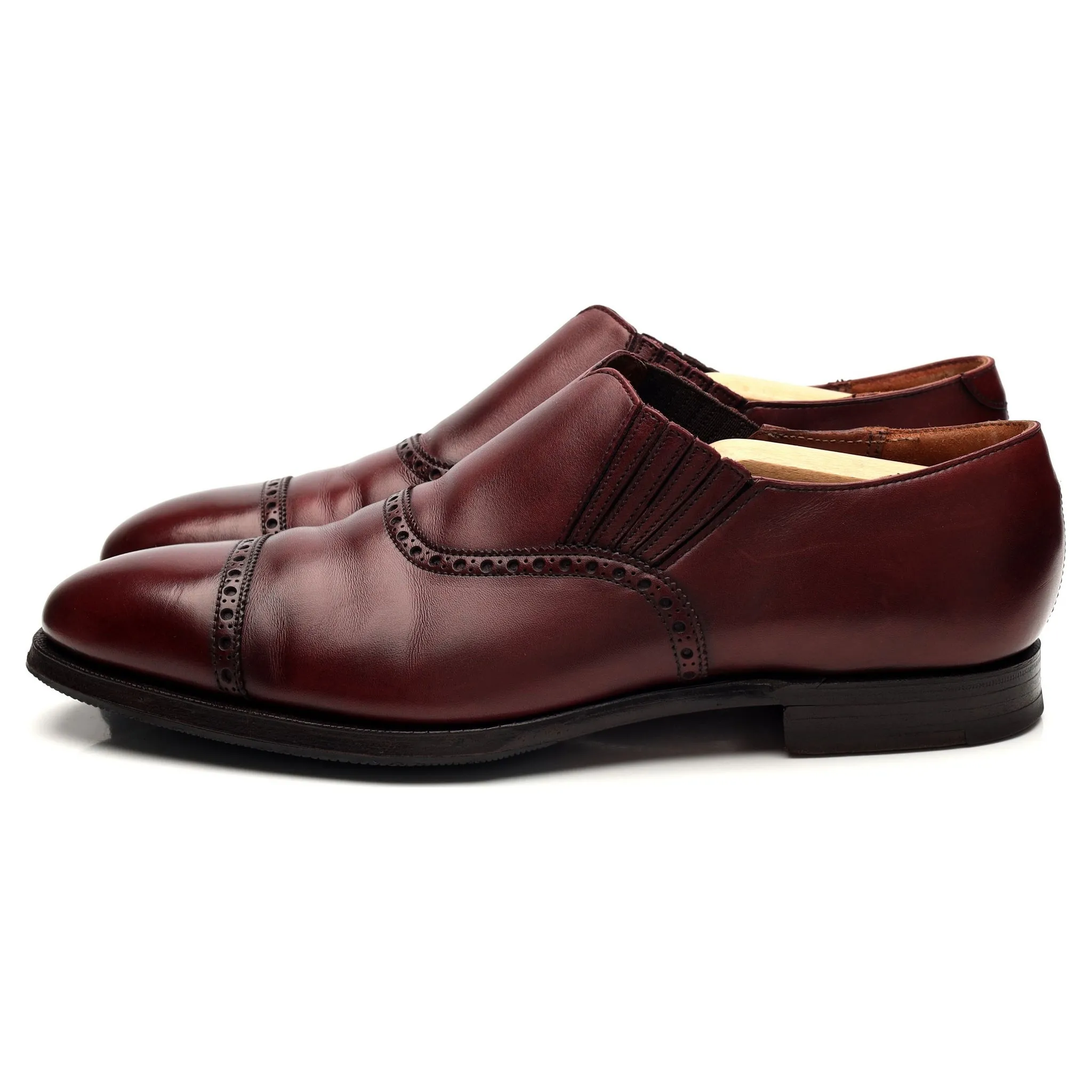 'Jack' Burgundy Leather Lazyman Slip On Loafers UK 7 E