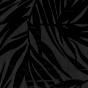 Jade Black-Black Leaf Stretch Burnout Velvet Knit Fabric