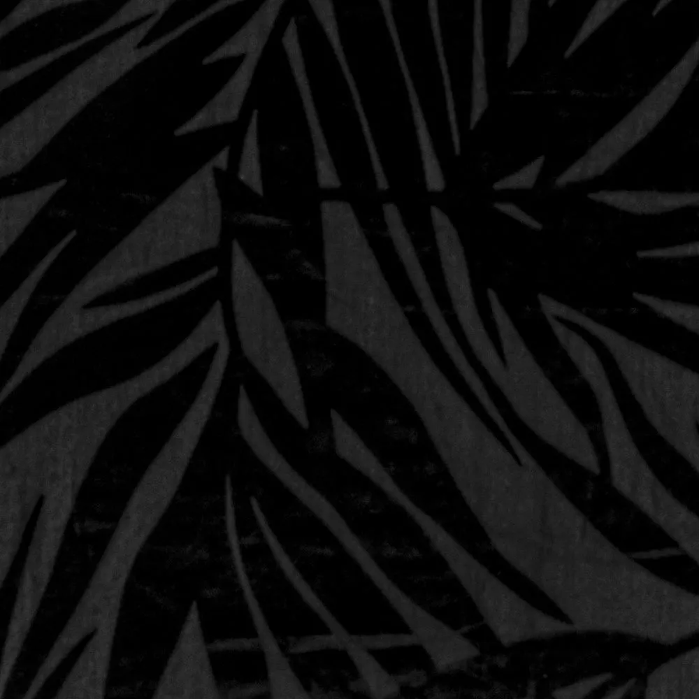 Jade Black-Black Leaf Stretch Burnout Velvet Knit Fabric