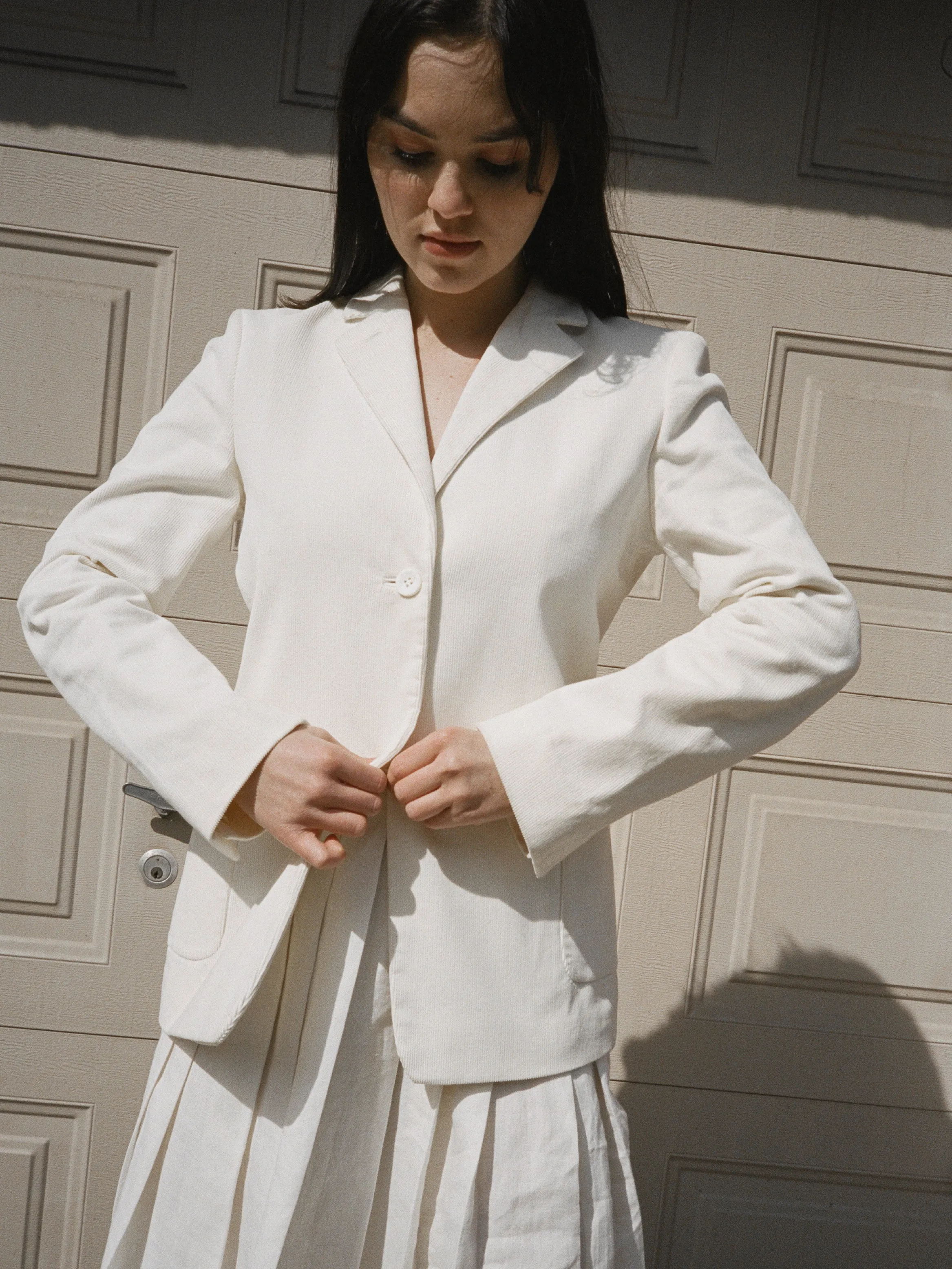 Jil Sander White Corduroy Blazer