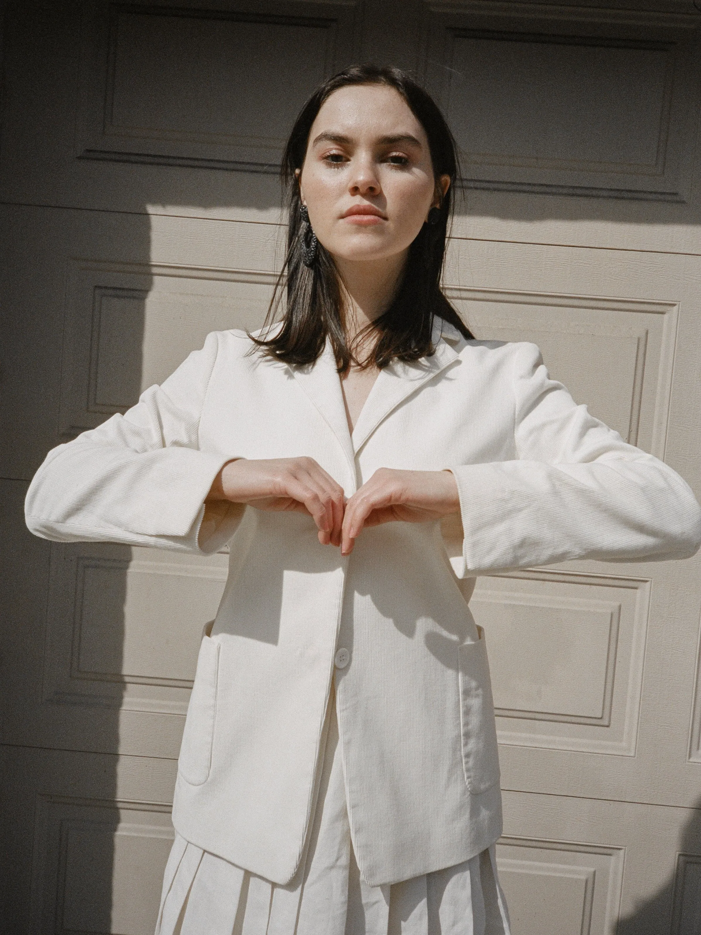Jil Sander White Corduroy Blazer