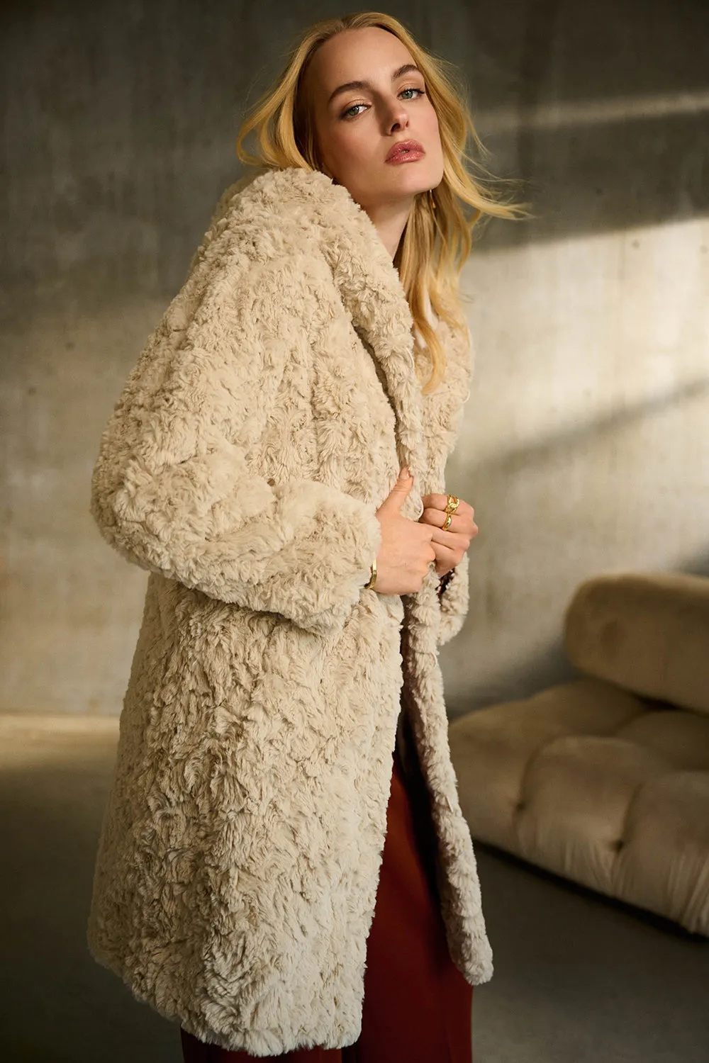 Joseph Ribkoff Reversible Faux Fur Coat Jr243903