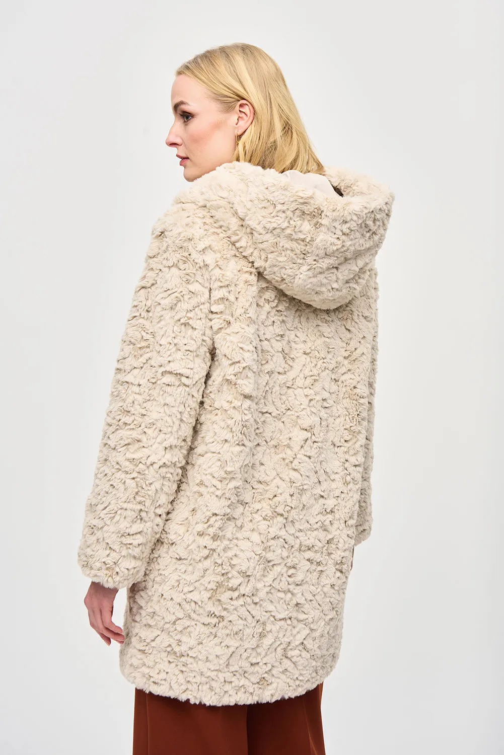 Joseph Ribkoff Reversible Faux Fur Coat Jr243903