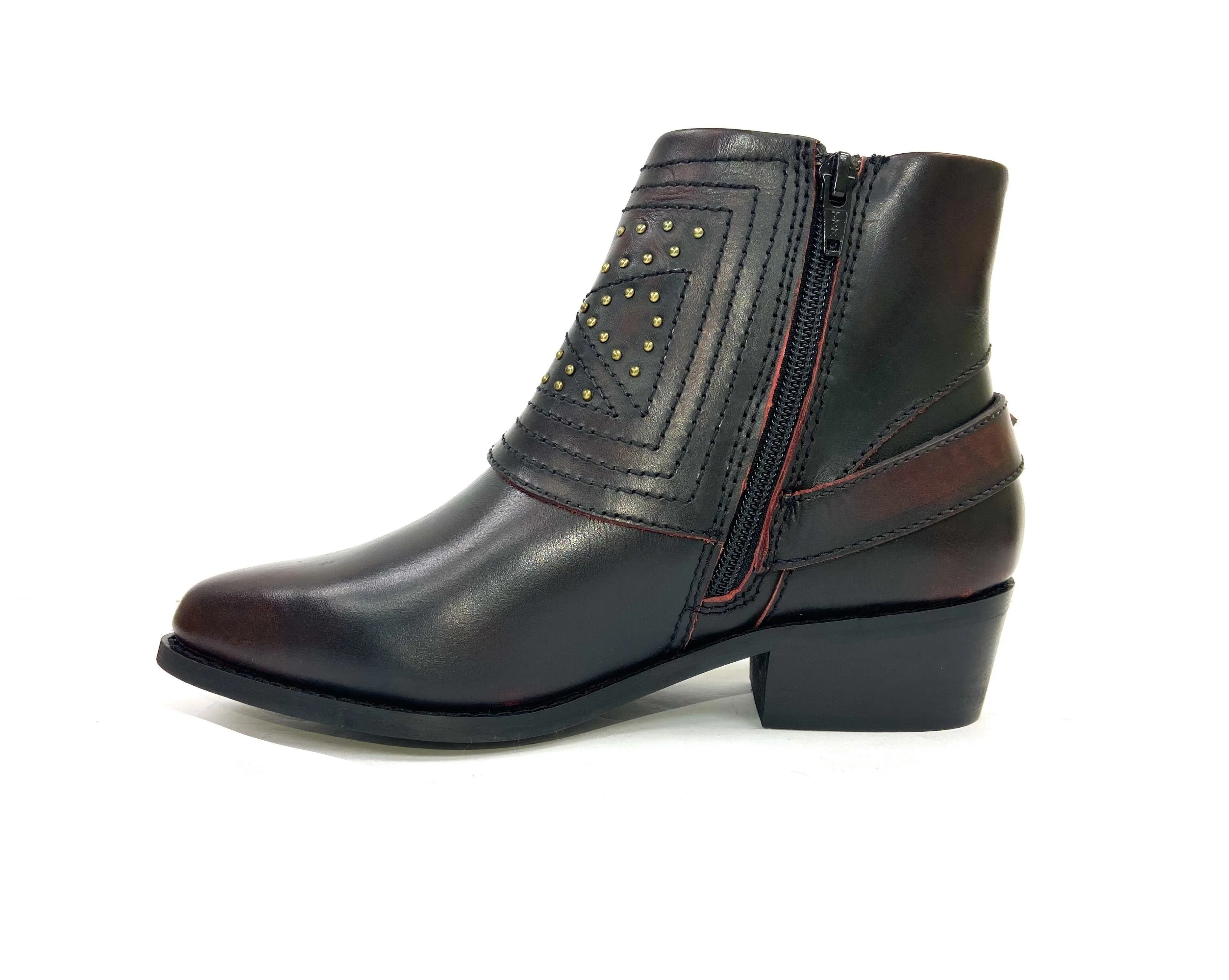 Jully Cherry Studded Western Boot