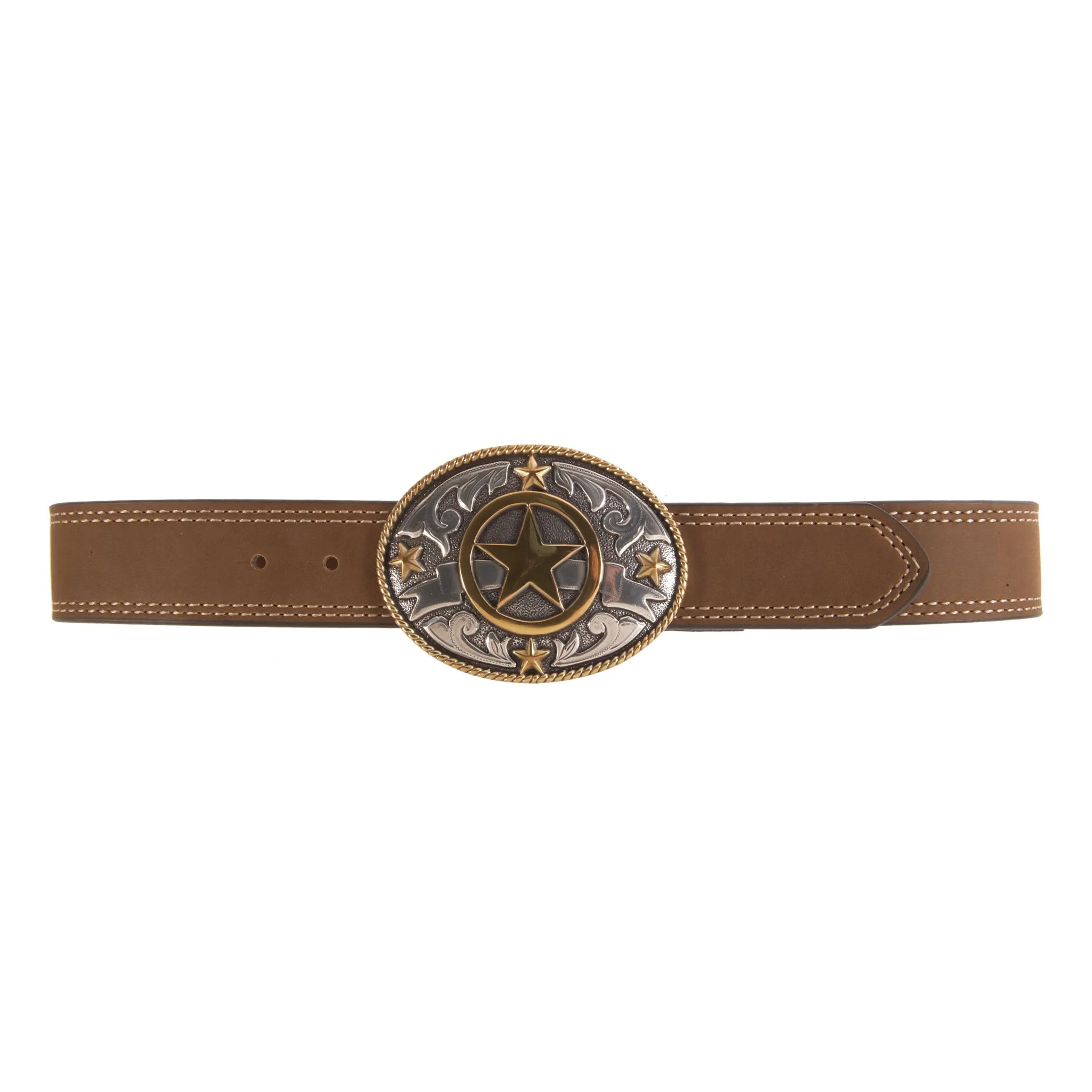 Kids’ 1 1/4" Texas Ranger Buckle with Double Stitch Belt