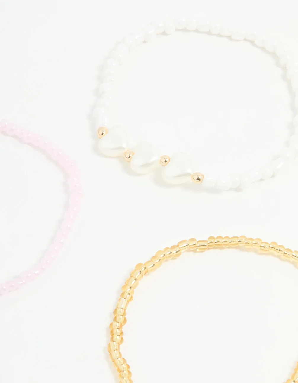Kids Beaded Heart & Mixed Stretch Bracelets 5-Pack