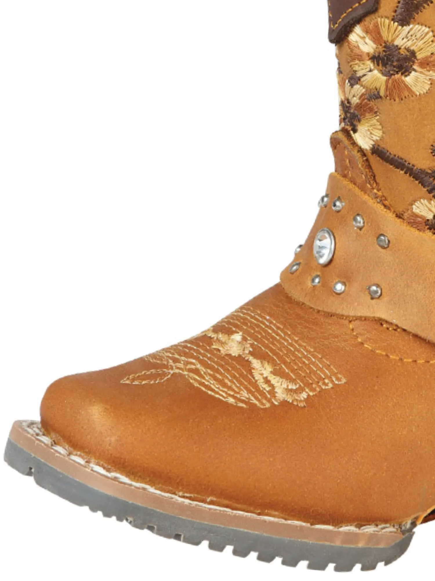 Kids - Botas Vaqueras Rodeo Clasicas con Arnes de Piel Genuina para Bebes 'Jar Boots' - ID: 126575