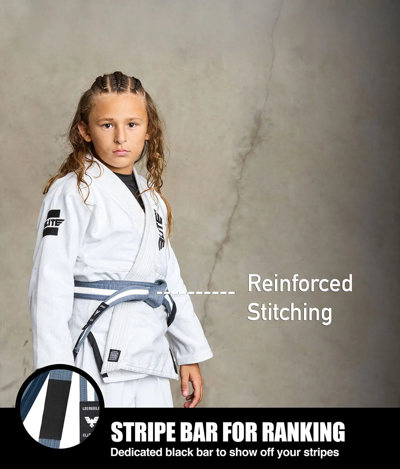 Kids' Brazilian Jiu Jitsu BJJ Gray/White Belt