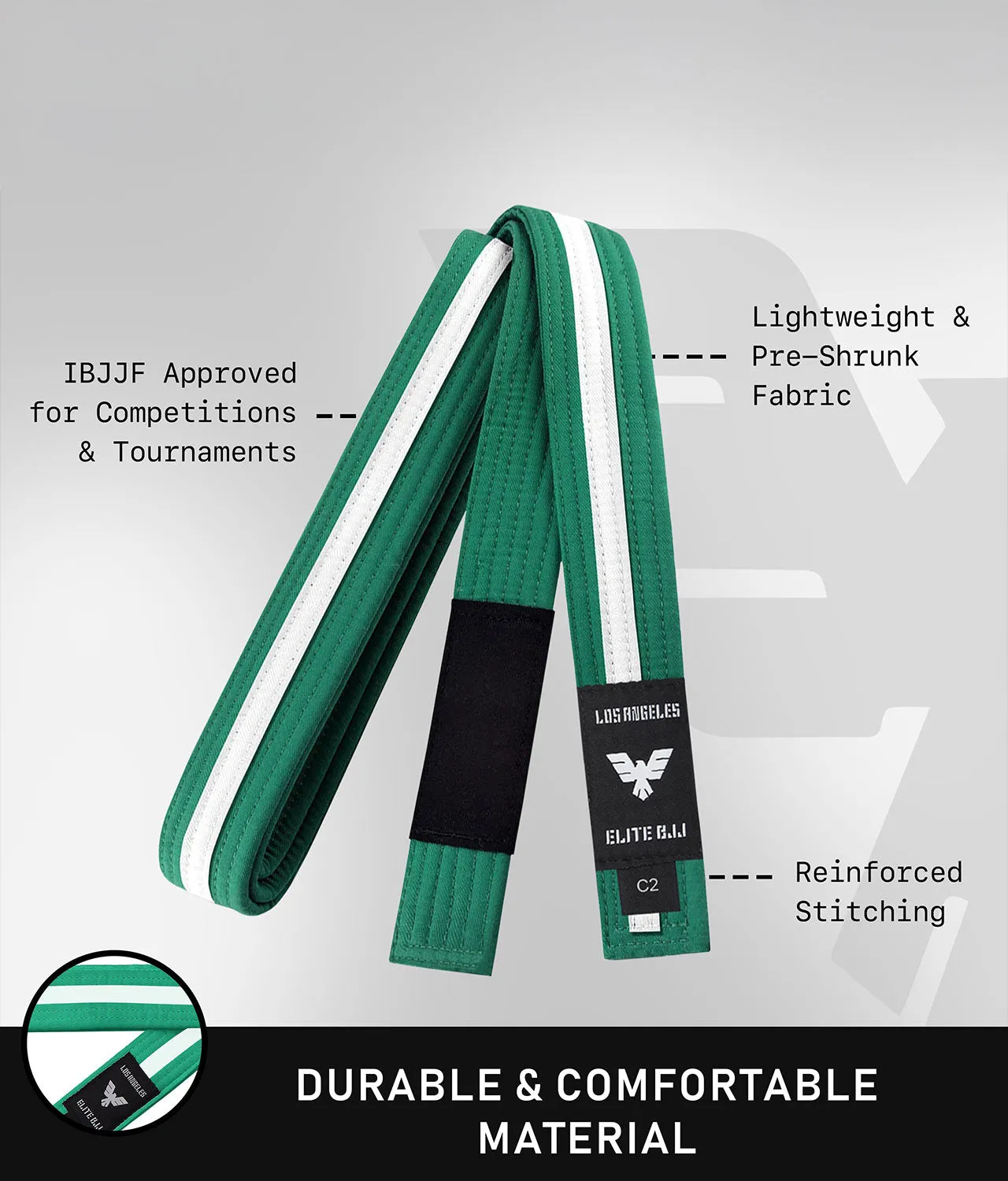 Kids' Brazilian Jiu Jitsu BJJ Green/White Belt